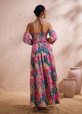 Комбінована кежуал сукня з відкритою спиною SHEIN з квітковим принтом