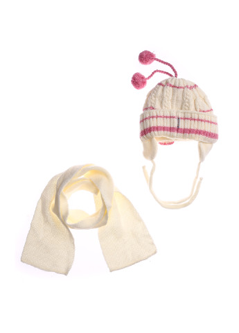 Молочный зимний комплект (шапка, шарф) For Kids