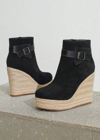 Черные демисезонная ботильоны SHEIN