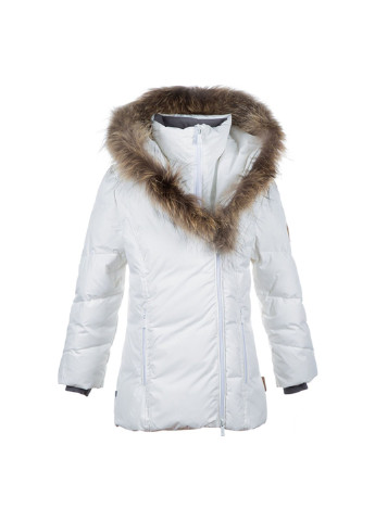 Белая зимняя куртка-пуховик royal Huppa