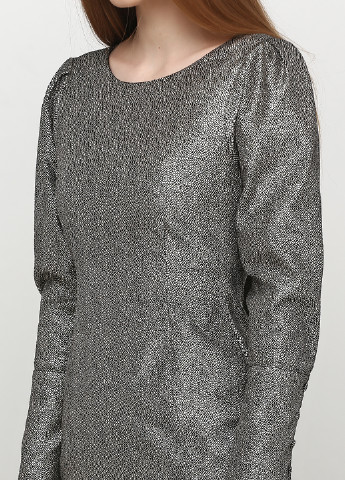 Срібна коктейльна сукня футляр Uterque з абстрактним візерунком