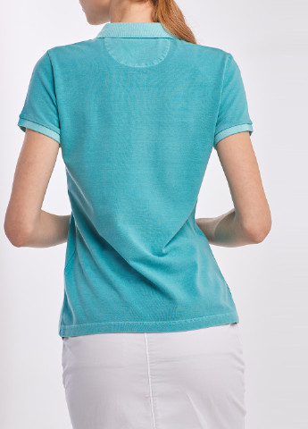Голубой женская футболка-поло Gant однотонная