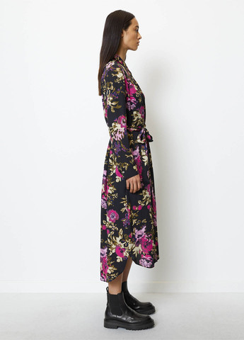 Чорна кежуал сукня сукня-сорочка Marc O'Polo з квітковим принтом