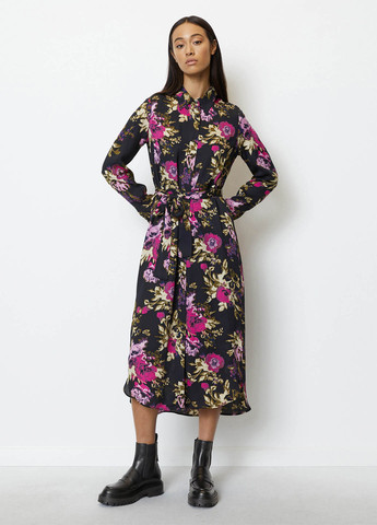 Чорна кежуал сукня сукня-сорочка Marc O'Polo з квітковим принтом