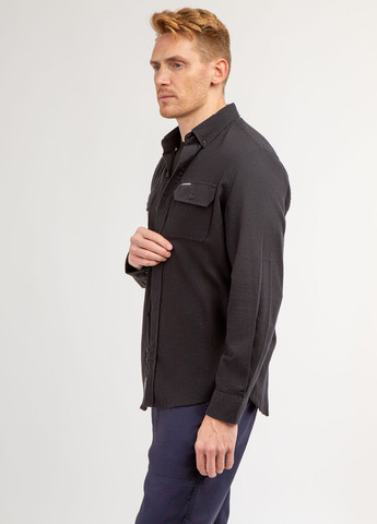 Черная кэжуал рубашка однотонная U.S. Polo Assn.