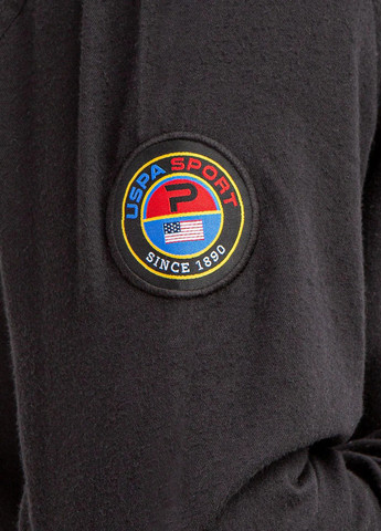 Черная кэжуал рубашка однотонная U.S. Polo Assn.