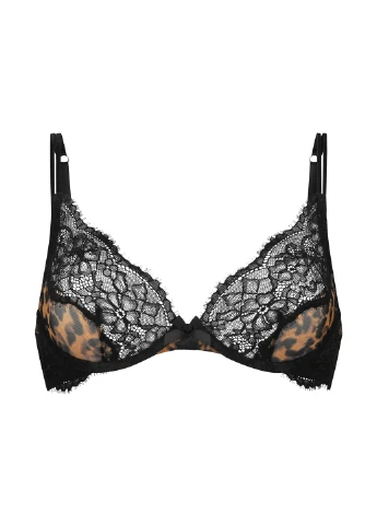 Чёрный балконет бюстгальтер Hunkemoller с косточками полиамид, кружево