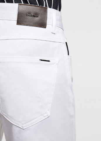 Белые кэжуал демисезонные зауженные брюки Zara