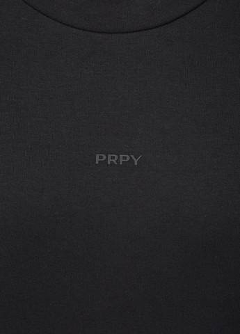 Світшот PRPY - Вільний крій однотонний чорний кежуал бавовна, трикотаж - (294094084)