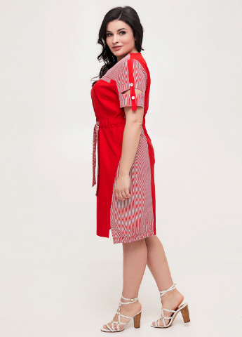 Красное кэжуал платье A'll Posa в полоску