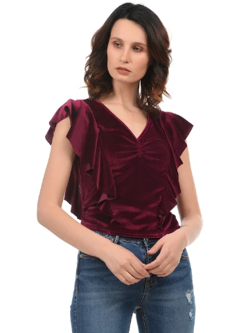 Бордовая блуза Stradivarius