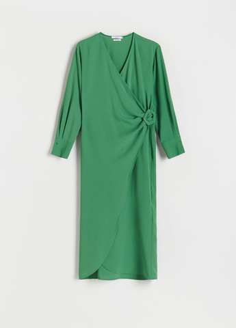 Зелена кежуал сукня на запах Reserved однотонна