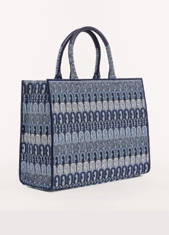 Женская жакардовая сумка WB00255AX0459TDE00 Синяя Furla OPPORTUNITY L TOTE (252863956)