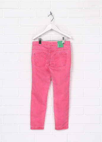 Розовые кэжуал демисезонные зауженные брюки United Colors of Benetton