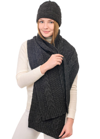 Темно-серый зимний комплект (шапка, шарф) SVTR