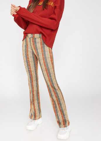 Комбинированные кэжуал демисезонные классические брюки KOTON