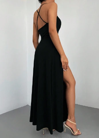 Черное кэжуал платье платье-майка SHEIN однотонное