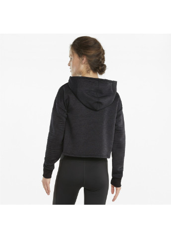 Черная демисезонная толстовка studio textured women's training skimmer hoodie Puma