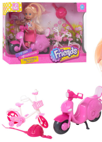 Кукла К899-77 11 см, мотоцикл 13 см, велосипед 10 см, шлем No Name (251903728)