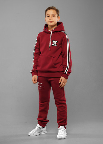 Бордовый демисезонный спортивный костюм с принтом Sinthia (217499174)