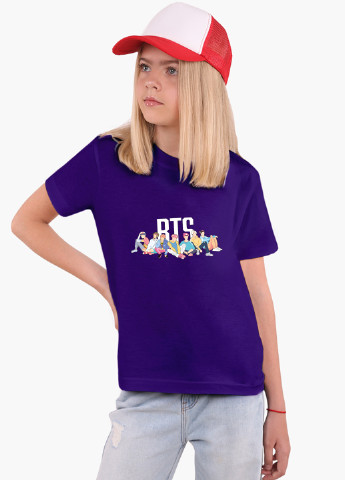 Фиолетовая демисезонная футболка детская бтс (bts)(9224-1061) MobiPrint