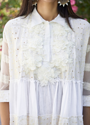 Белое кэжуал платье рубашка Anastasea однотонное