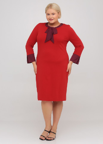 Красное кэжуал платье футляр Boden однотонное