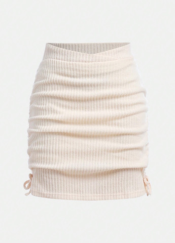 Кремовий демісезонний костюм (лонгслів, спідниця) спідничний SHEIN