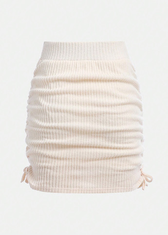 Кремовий демісезонний костюм (лонгслів, спідниця) спідничний SHEIN