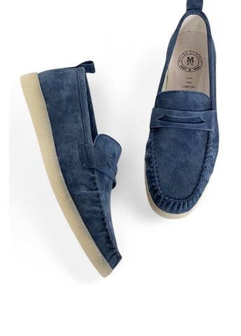 Meego Туфлі лофери синій з натуральна замша, румунія — демісезон (327842017)