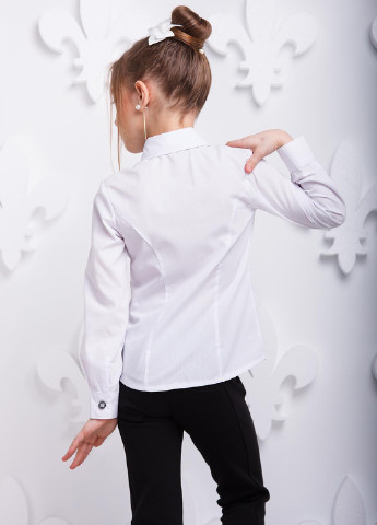 Белая однотонная блузка с длинным рукавом Sofia Shelest демисезонная