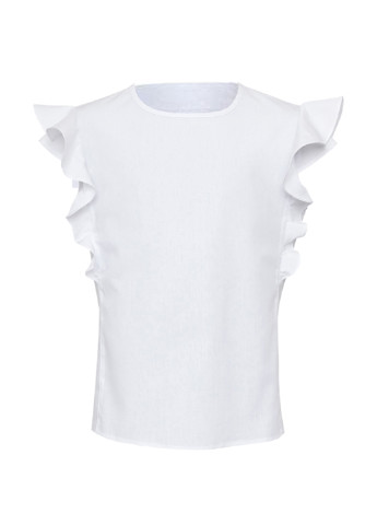 Белая однотонная блузка SLY летняя
