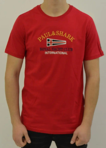 Червона футболка чоловіча Paul & Shark Men's Red Embroidered T-shirt