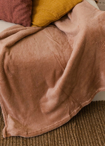Плед покрывало одеяло травка из микрофибры двуспальный 180х200 см (473648-Prob) Кофе с молоком Unbranded (255878343)