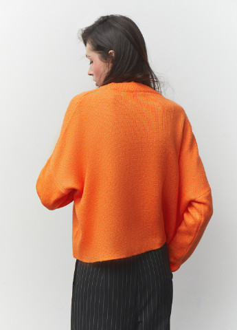Оранжевый зимний свитер оверсайз джемпер Papaya
