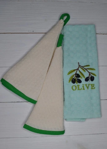 Набір кухонних рушників Olive, 40х60 + 30d см Mercan малюнок комбінований