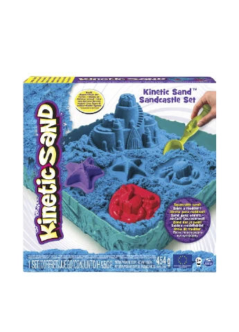 Набір піску для дитячої творчості - KINETIC SAND ЗАМОК З ПІСКУ (блакитний, 454 г, формочки, лоток) Wacky-Tivities (27281884)