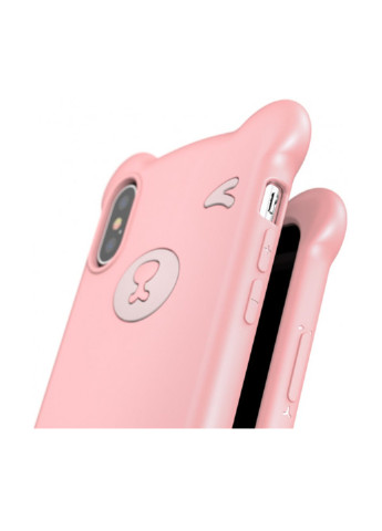 Чехол Baseus для iPhone XS Max Bear Silicone, Pink розовый