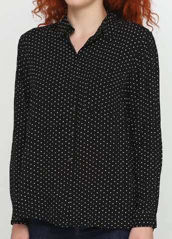 Черно-белая кэжуал рубашка в горошек Jensen