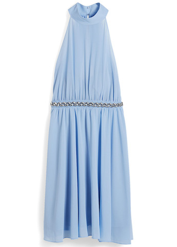 Блакитна коктейльна, кежуал сукня C&A однотонна