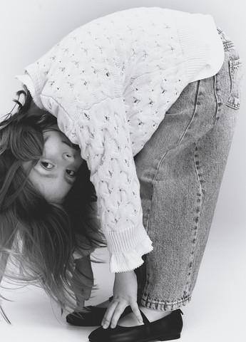 Серо-синие демисезонные баллоны джинсы H&M