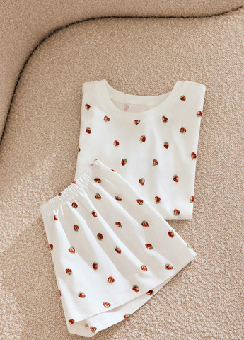 Біла всесезон піжама (футболка, шорти) футболка + шорти H&M