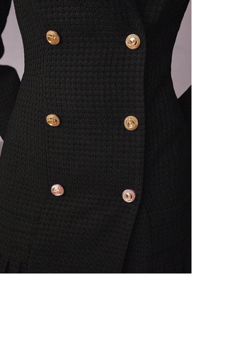 Чорна ділова, кежуал сукня сукня-жакет SHEIN однотонна