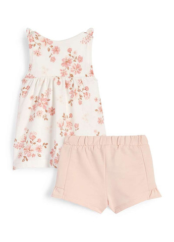 Кремовый летний комплект (туника, шорты) C&A