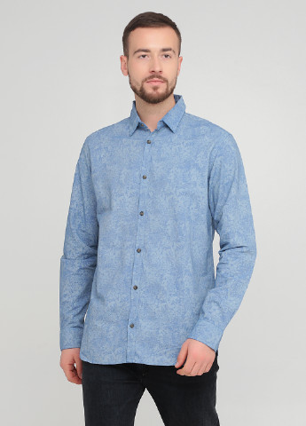 Темно-голубой кэжуал рубашка с цветами Jack & Jones