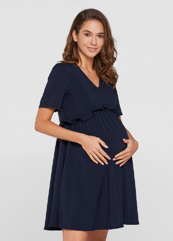 Темно-синя кежуал плаття для вагітних Lullababe однотонна