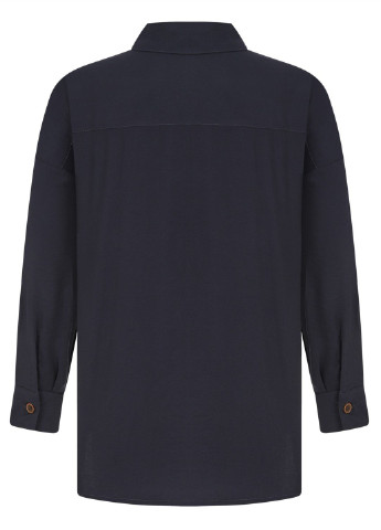 Синяя кэжуал рубашка однотонная Mudo