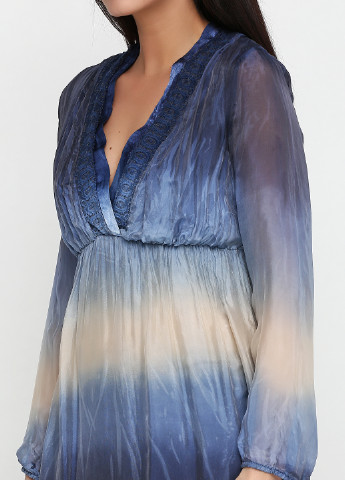 Темно-синее кэжуал платье No Brand градиентное ("омбре")