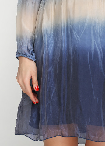 Темно-синее кэжуал платье No Brand градиентное ("омбре")