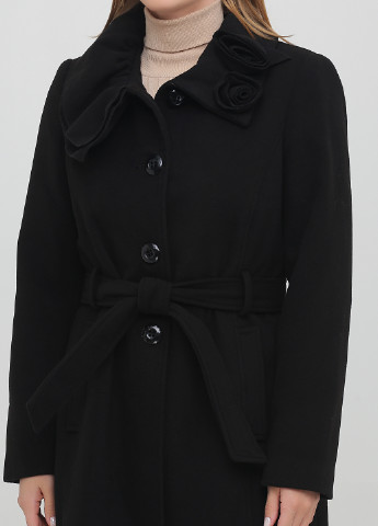 Черное демисезонное Пальто однобортное Made in Italy